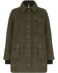 Ganni Dubbel Gevoerde Jas - Groen