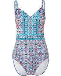 Gottex Badeanzug mit ornamentalem Muster - Blau