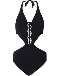 Gottex Badeanzug mit Kontraststreifen aus Mesh - Schwarz