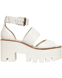 windsor smith 80mm puffy leather platform sandals in white | lyst windsor smith 80mm puffy leather platform sandals in white | lyst
