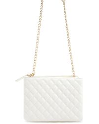 Forever 21 Chevron Quilted Crossbody in White - Lyst