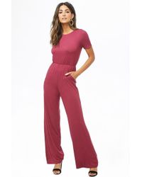 Forever 21 Women's Wide-leg Jumpsuit - Red