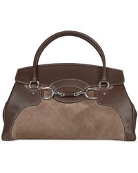 Women S Buti Bags Online Buti Dark Brown Classic Suede And Leather Satchel Handbag Lyst