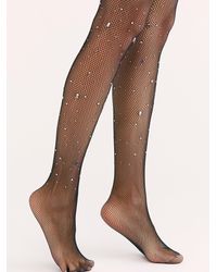 Free People Night Ride Crystallized Tights - Black