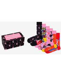 Happy Socks Lot de 6 paires de chaussettes Pink Panther - Noir