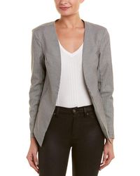 Lavender Brown Draped Blazer - Black