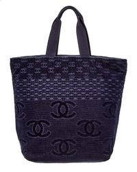 Lyst Chanel Terry Baby Animals Diaper Bag Black In Metallic Chanel Navy Terry Large Cc Tote Lyst