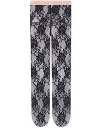 Gucci Collant in pizzo floreale - Nero