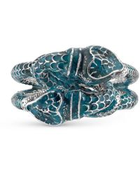 Gucci Garden Enamel Snakes Ring - Blue