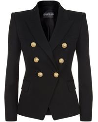 Balmain Ecru Wool Jacket - Black