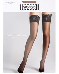 Wolford Satin Touch Sand 20 Denier Hold-ups - Multicolour