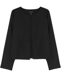Eileen Fisher Black Cropped -blend Jacket