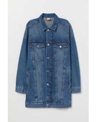 H&M Long Denim Jacket - Blue