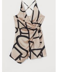 H&M Satin Playsuit - Natural