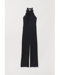H&M Jumpsuit mit Spitze - Schwarz