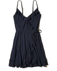 Image result for hollister Ruffle Wrap-Front Knit Dress