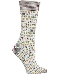 Missoni GM00CMU5242 0001 Burgundy//Cream Knee Length Socks