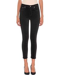 Rag & Bone Highrise Velvet Skinny Black - Schwarz