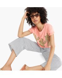 J Crew Sequin Stripe Tee In Blue Lyst
