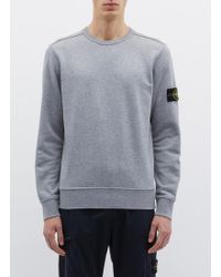 stone island badge sleeve sweatshirt grey