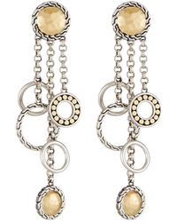 Lyst John Hardy Palu 18k Yellow Gold Sterling Silver Dot John Hardy Palu Bulan Chandelier Earrings Lyst
