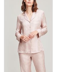 Liberty Hera Silk Jacquard Pajama Set - Pink
