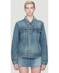 Saint Laurent Bandana Patch Denim Jacket In Blue