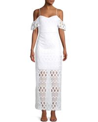 Guess Cold-shoulder Overlay Dress - White