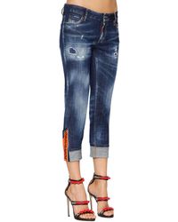 DSquared² Super Skinny Med Wash Cotton Denim Jeans - Blue