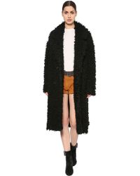 Saint In Fur Coat Laurent Black Faux Lyst RdxwSCfqS