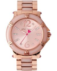 Lyst Betsey Johnson Womens Stainless Steel Bracelet Watch 40mm 30 In   Betsey Johnson Blush Blush Epoxy And Rose Gold Tone Stainless Steel Bracelet Watch 41mm Bj00459 04 