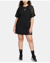 Nike Plus Size Logo T-shirt Dress in Black - Lyst