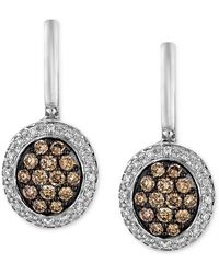 Lyst Le Vian Chocolate Diamond Stud Earrings In 14k White Gold 3 Le Vian Diamond Chocolate 5 8 Ct T W And