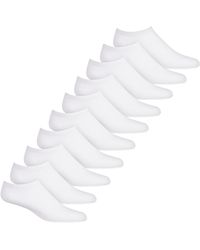 Hue 10 Pack No-show Sport Socks - White