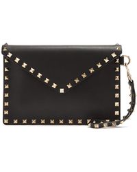 valentino black envelope clutch