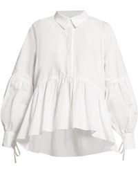 Cecile Bahnsen Andrea Tiered Cotton Poplin Shirt - White