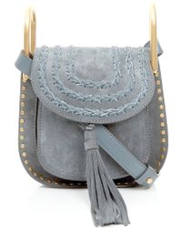 the best purse - Chlo Hudson Small Suede Cross-body Bag in Blue (NAVY) | Lyst
