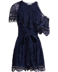 Zimmermann Mercer Bird Floating Silk Playsuit - Blue