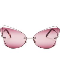Valentino Butterfly Rimless Metal Sunglasses - Multicolour