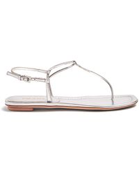 prada silver flat sandals