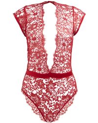 Coco De Mer Venus Lace Bodysuit - Red
