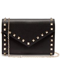Valentino - Rockstud Leather Envelope Clutch - Lyst