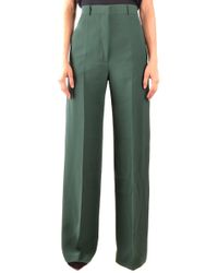 green wool pants