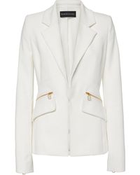 Brandon Maxwell Double Pocket Zip-detailed Cady Blazer - White