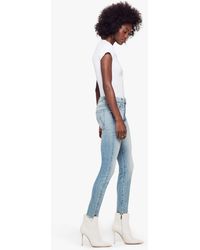 Mother The Looker Ankle Step Fray Truth Or Dare - Blue