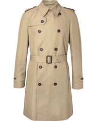 Lyst - Burberry Cotton Gabardine Raglan Trench Coat in Natural for Men