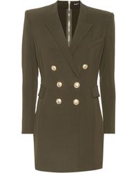 Balmain Vestido corto de crepé - Verde