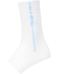 Prada Logo Open-toe Socks - White