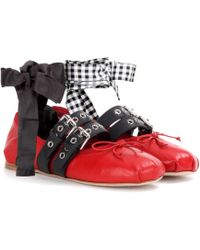 miu miu red ballet flats