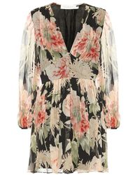 Zimmermann Jumpsuit Espionage a stampa floreale in seta - Nero